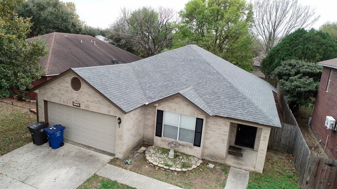 Metal roof installation on a residential property