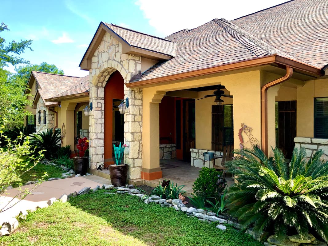 Gutter installation on residential home in San Antonio TX